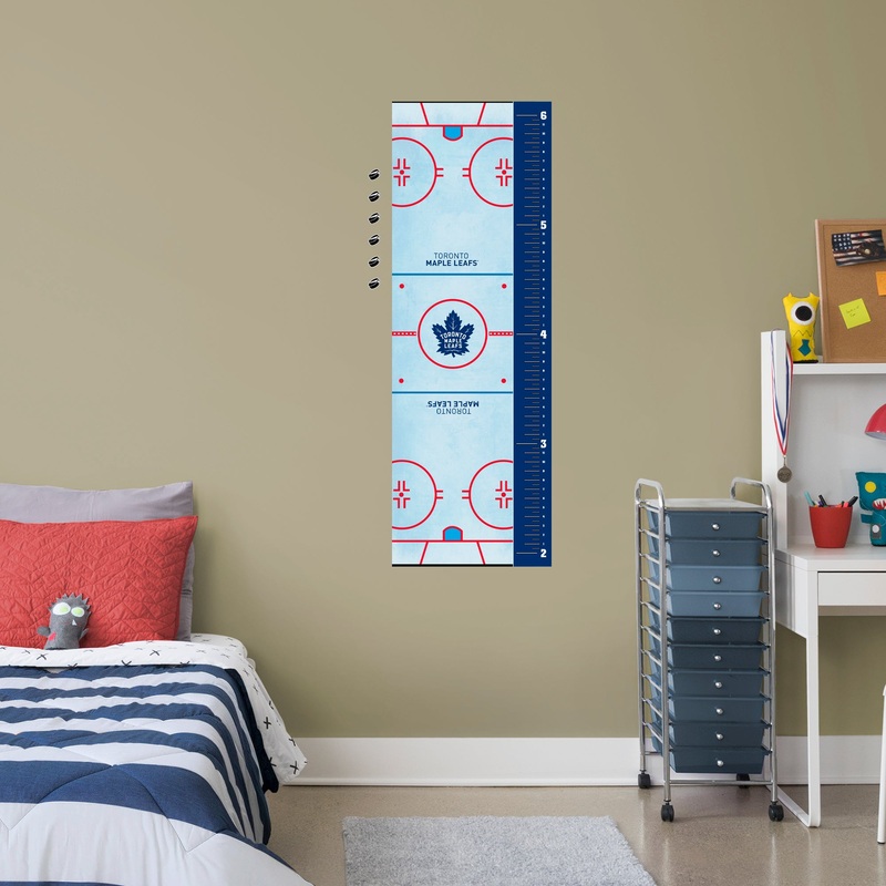 Rink – Growth Chart – Official NHL – Toronto Maple Leafs – Reusable Vinyl Wall Decal