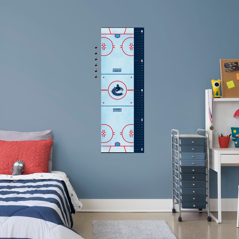 Rink – Growth Chart – Official NHL – Vancouver Canucks – Reusable Vinyl Wall Decal