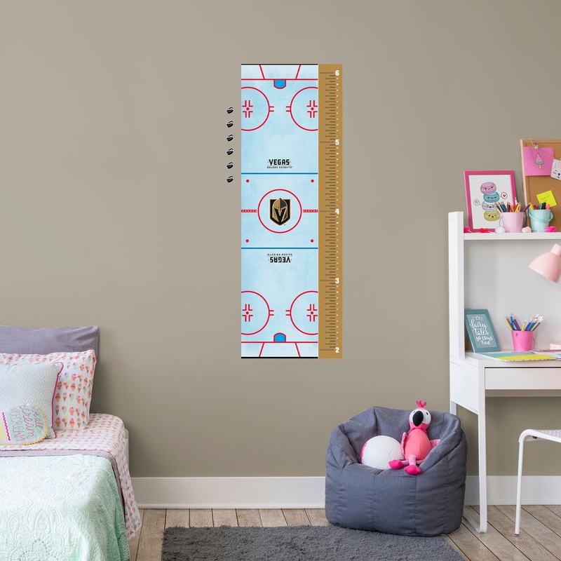Rink – Growth Chart – Official NHL – Vegas Golden Knights – Reusable Vinyl Wall Decal