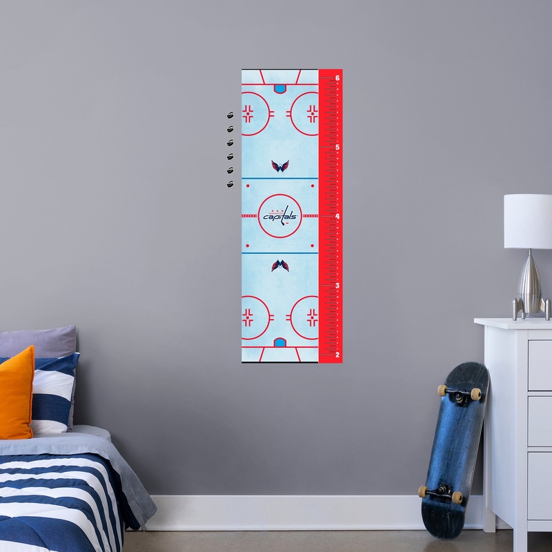 Rink – Growth Chart – Official NHL – Washington Capitals – Reusable Vinyl Wall Decal