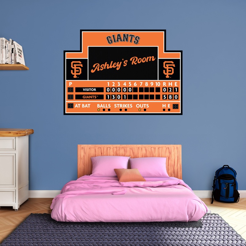 San Francisco Giants – Scoreboard Graphic – With Personalized Name – Official MLB – Vinyl Transfer Decal