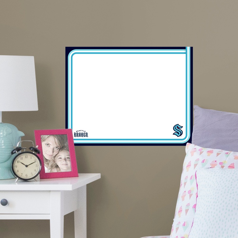 Seattle Kraken – Dry Erase Whiteboard – Official NHL – Reusable Vinyl Wall Decal