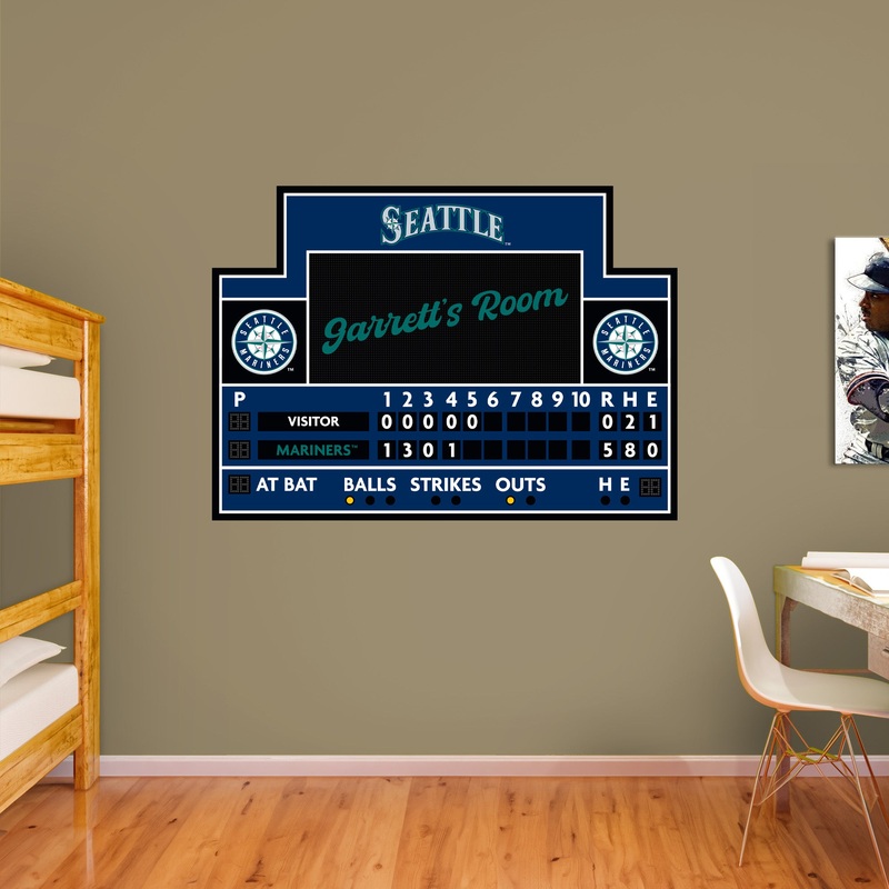 Seattle Mariners – Scoreboard Graphic – With Personalized Name – Official MLB – Vinyl Transfer Decal