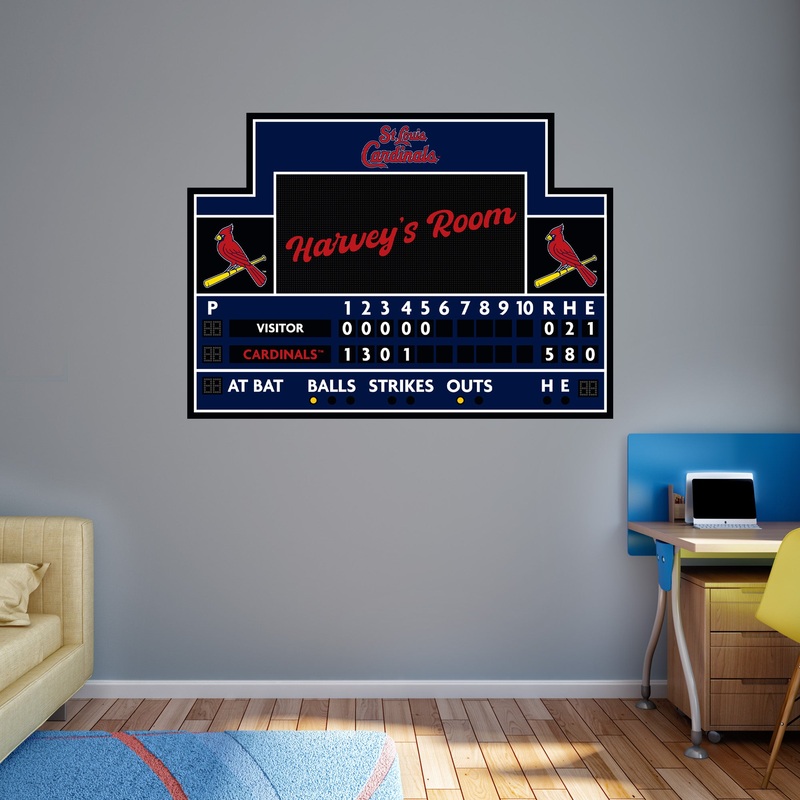 St. Louis Cardinals – Scoreboard Graphic – With Personalized Name – Official MLB – Vinyl Transfer Decal