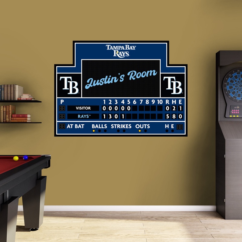 Tampa Bay Rays – Scoreboard Graphic – With Personalized Name – Official MLB – Vinyl Transfer Decal
