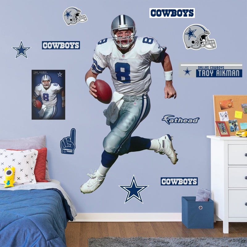 Troy Aikman – RealBig Legend Collection – Official NFL – Dallas Cowboys – Reusable Vinyl Wall Decals