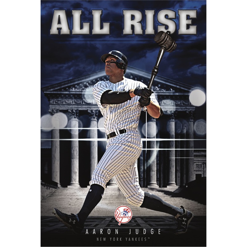 Aaron Judge – All Rise – Peel & Stick Poster – Official MLB – New York Yankees – Reusable Vinyl Wall Decal