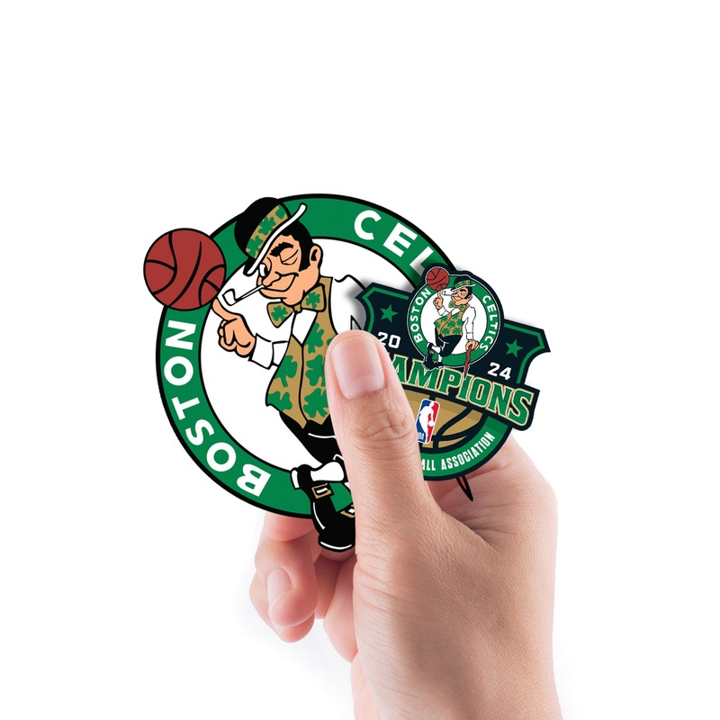 Boston Celtics – 5 Logo Minis (Mixed Sizes) – Official NBA – 2024 Champions – Reusable Vinyl Decals