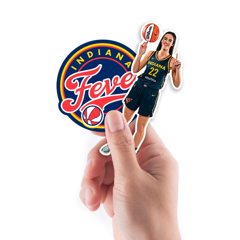 Caitlin Clark – 2 Minis (Mixed Sizes) – Official WNBA – Indiana Fever – Reusable Vinyl Decals