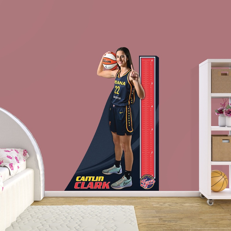 Caitlin Clark – Growth Chart – Official WNBA – Indiana Fever – Reusable Vinyl Wall Decal