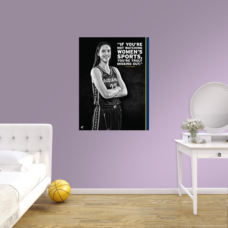 Caitlin Clark – Inspirational – Peel & Stick Poster – Official WNBA – Indiana Fever – Reusable Vinyl Wall Decal