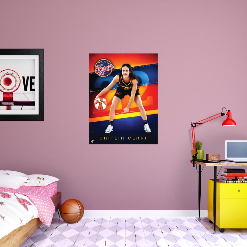Caitlin Clark – Peel & Stick Poster – Official WNBA – Indiana Fever – Reusable Vinyl Wall Decal