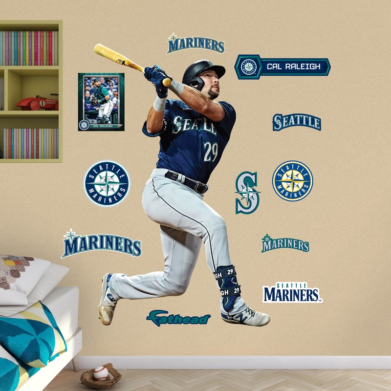 Cal Raleigh – RealBig Collection – Official MLB – Seattle Mariners – Reusable Vinyl Wall Decals