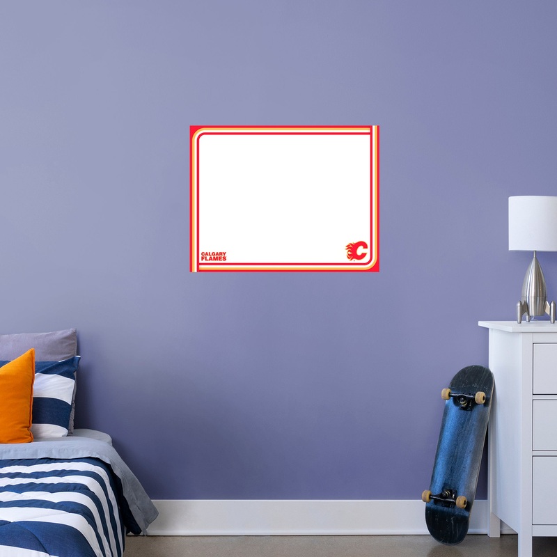Calgary Flames – X-Large – Dry Erase Whiteboard – Official NHL – Reusable Vinyl Wall Decal