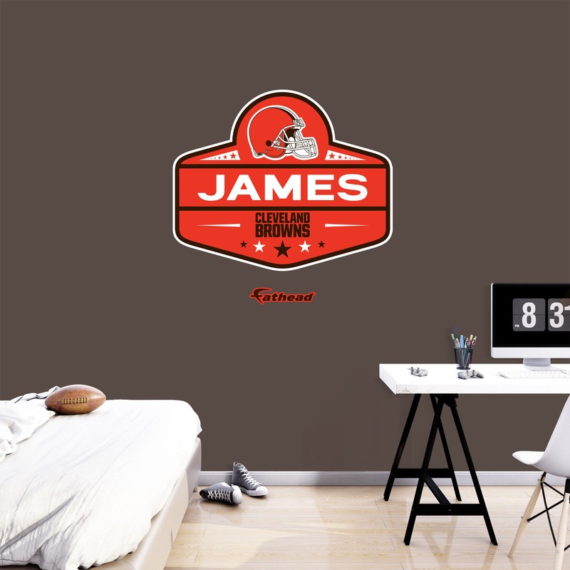 Cleveland Browns – Badge – With Personalized Name – Official NFL – Reusable Vinyl Transfer Decal