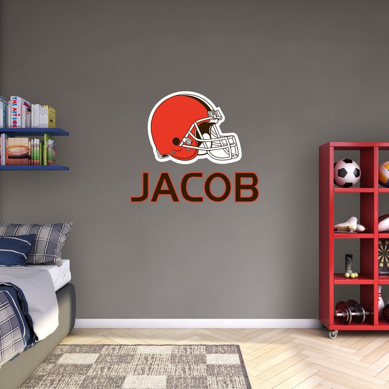 Cleveland Browns – Graphic – With Personalized Name – Brown Text – Official NFL – Reusable Vinyl Transfer Decal