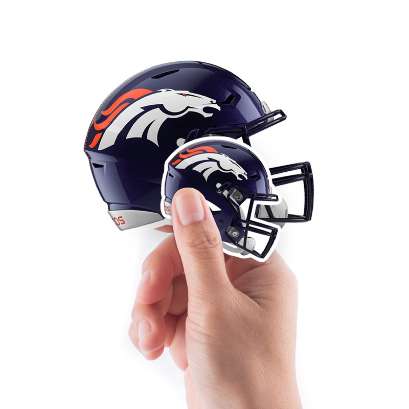 Denver Broncos – 5 Helmet Minis (Mixed Sizes) – Official NFL – Reusable Vinyl Decals