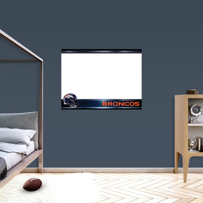 Denver Broncos – Helmet – Dry Erase Whiteboard – Official NFL – Reusable Vinyl Wall Decal