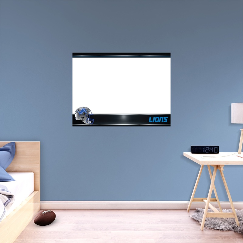 Detroit Lions – Helmet – Dry Erase Whiteboard – Official NFL – Reusable Vinyl Wall Decal