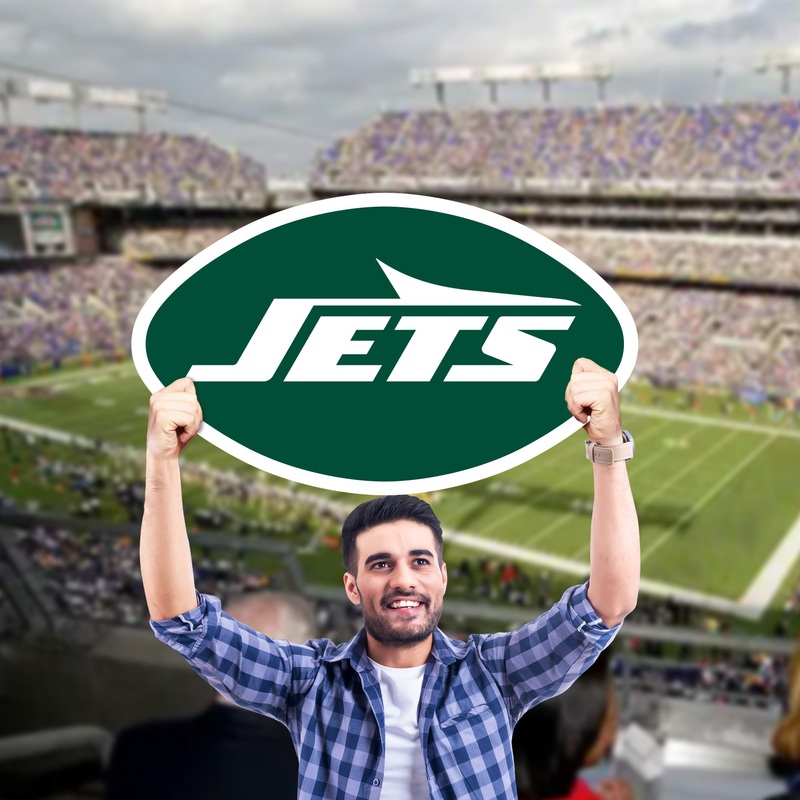 Foamcore Logo – Big Head – Official NFL – New York Jets – Foam Core Cutout