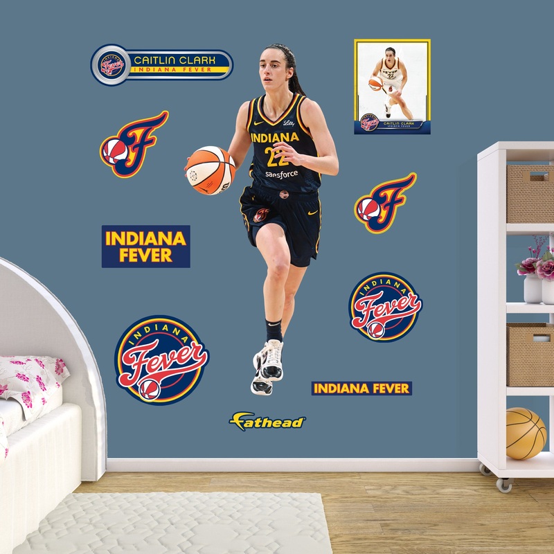 Indiana Fever – RealBig Caitlin Clark Game Collection – Official WNBA – Reusable Vinyl Wall Decals
