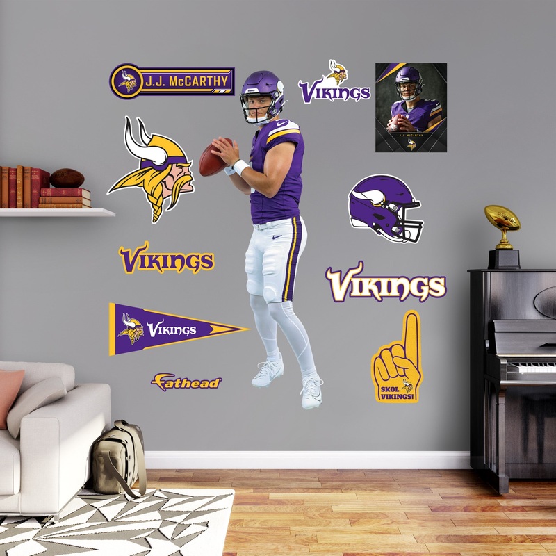 J.J. McCarthy – RealBig Preseason Collection – Official NFL – Minnesota Vikings – Reusable Vinyl Wall Decals