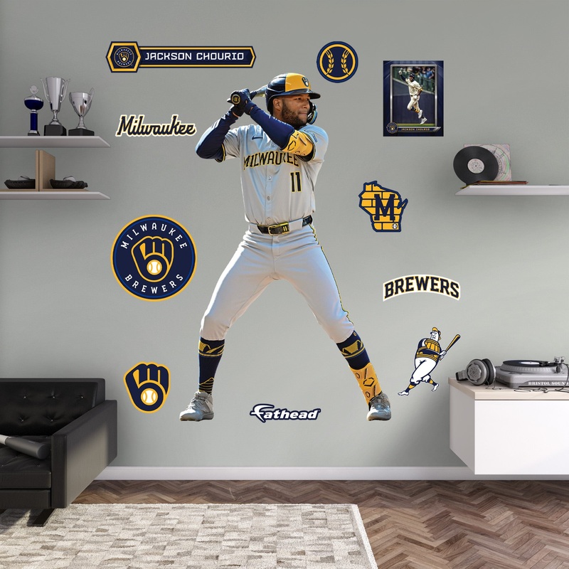 Jackson Chourio – RealBig Collection – Official MLB – Milwaukee Brewers – Reusable Vinyl Wall Decals