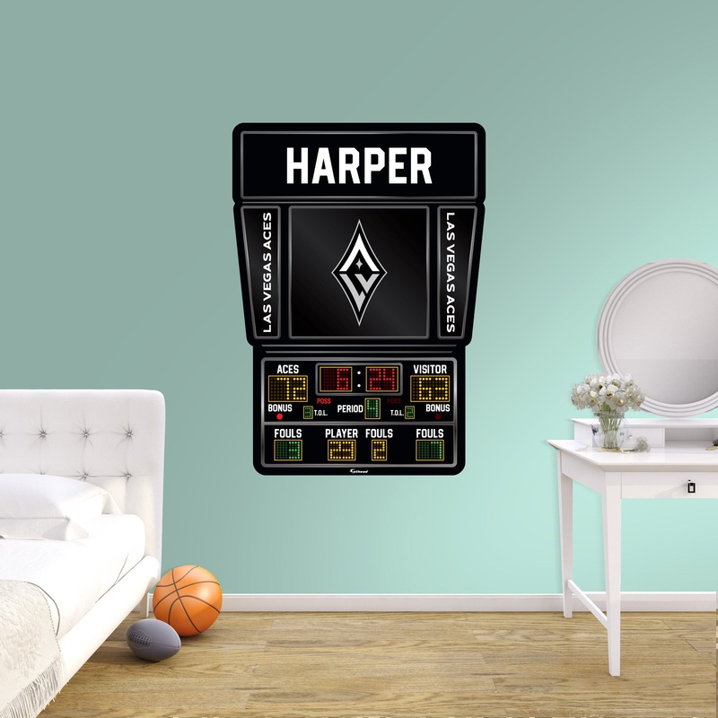 Las Vegas Aces – Scoreboard Graphic – With Personalized Name – Official WNBA – Vinyl Transfer Decal