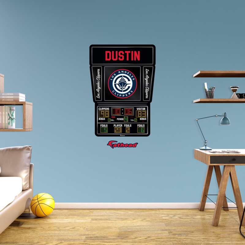 Los Angeles Clippers – Scoreboard Graphic – With Personalized Name – Official NBA – Vinyl Transfer Decal