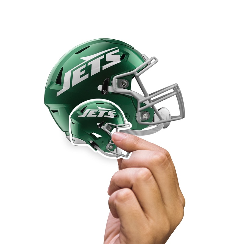 New York Jets – 5 Helmet Minis (Mixed Sizes) – Official NFL – Reusable Vinyl Decals