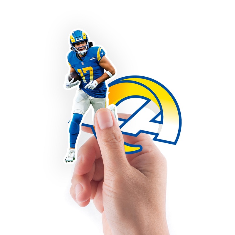 Puka Nacua – 5 Minis (Mixed Sizes) – Official NFL – Los Angeles Rams – Reusable Vinyl Decals