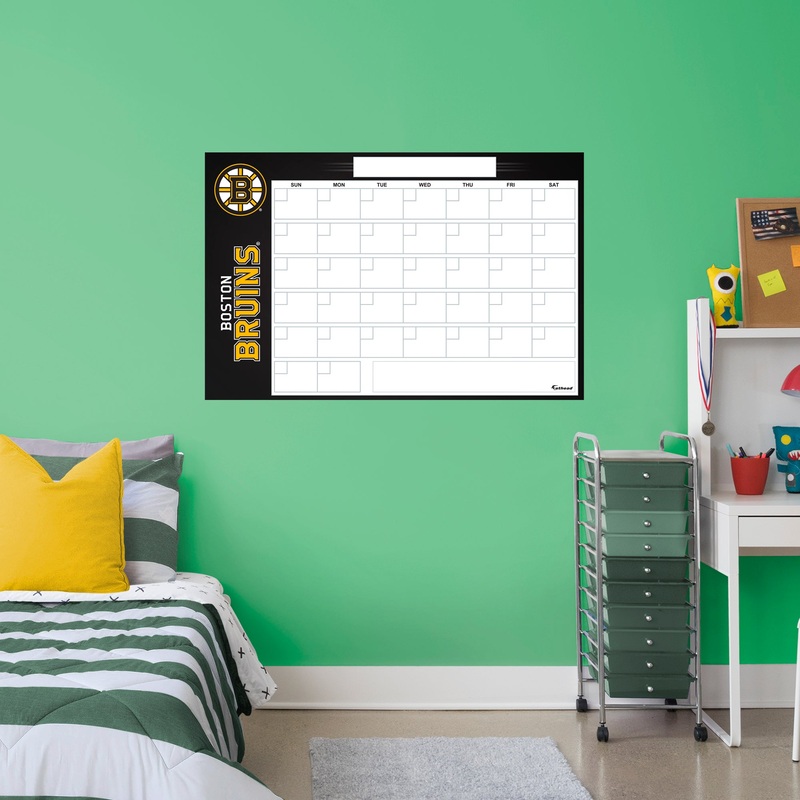 Boston Bruins – Dry Erase Calendar – Official NHL – Reusable Vinyl Wall Decal