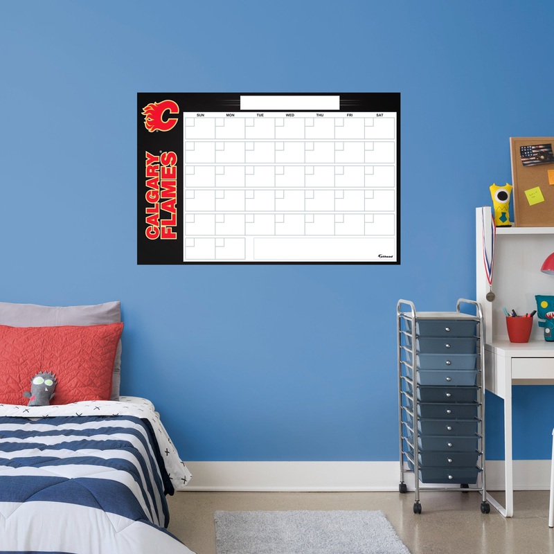 Calgary Flames – Dry Erase Calendar – Official NHL – Reusable Vinyl Wall Decal