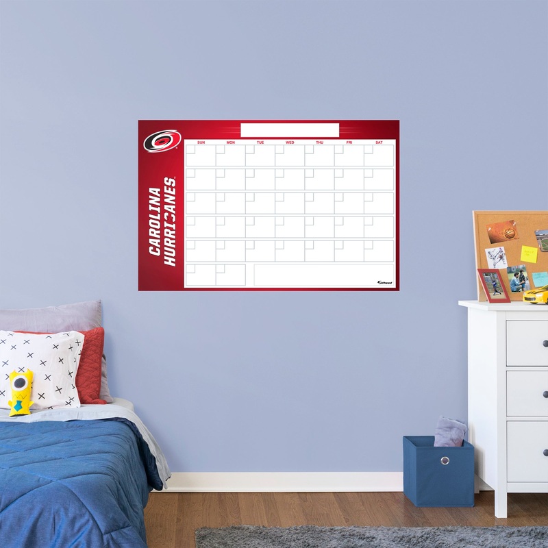 Carolina Hurricanes – Dry Erase Calendar – Official NHL – Reusable Vinyl Wall Decal