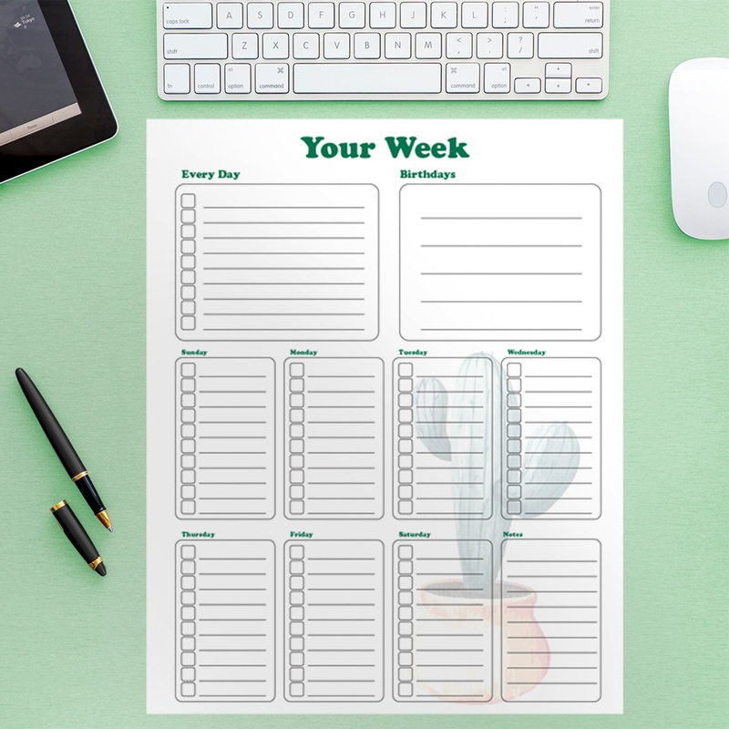 Checklist Cactus  – Removable Wall Decal