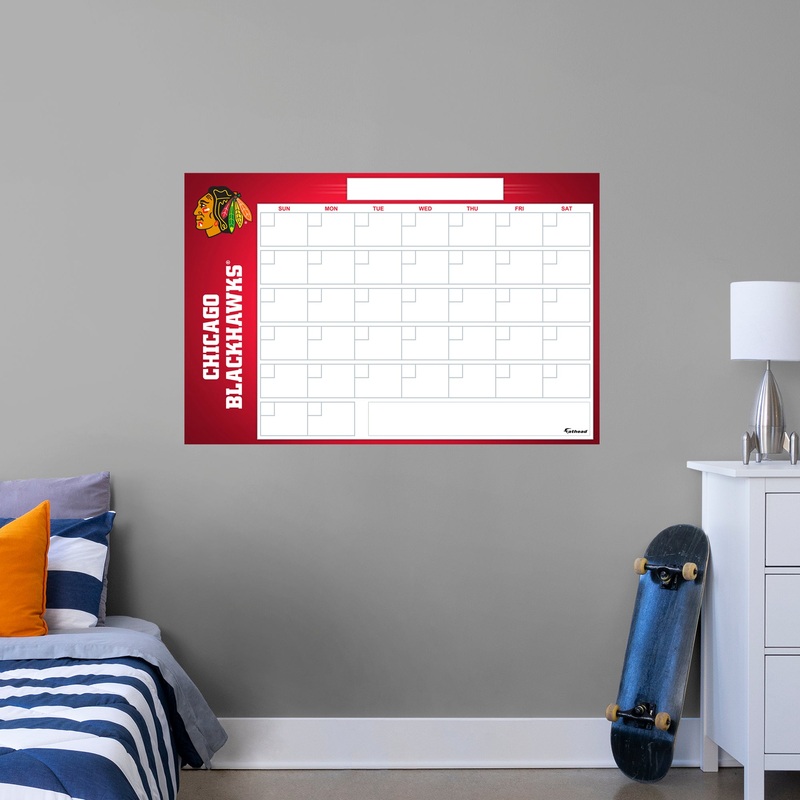 Chicago Blackhawks – Dry Erase Calendar – Official NHL – Reusable Vinyl Wall Decal