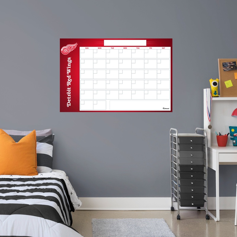 Detroit Red Wings – Dry Erase Calendar – Official NHL – Reusable Vinyl Wall Decal
