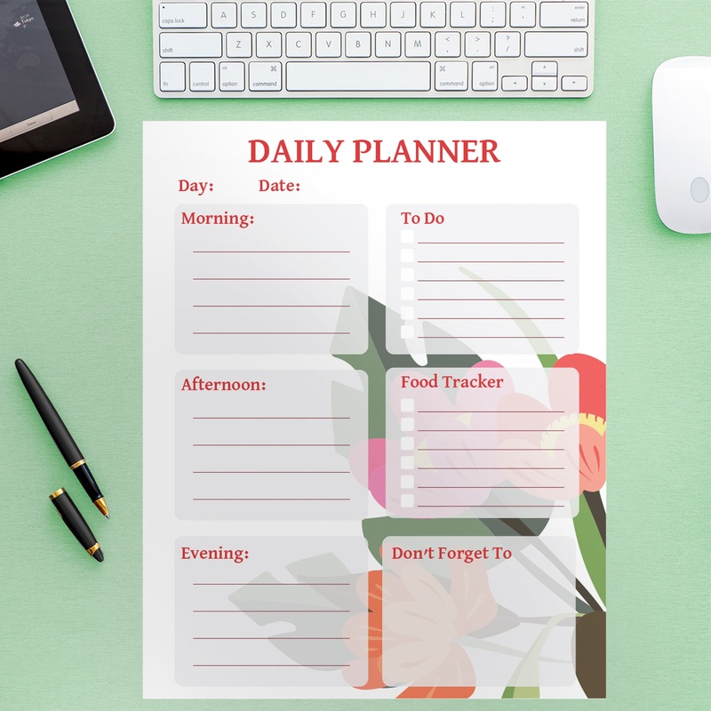 Dry Erase Checklist Flowers 2  – Removable Wall Decal