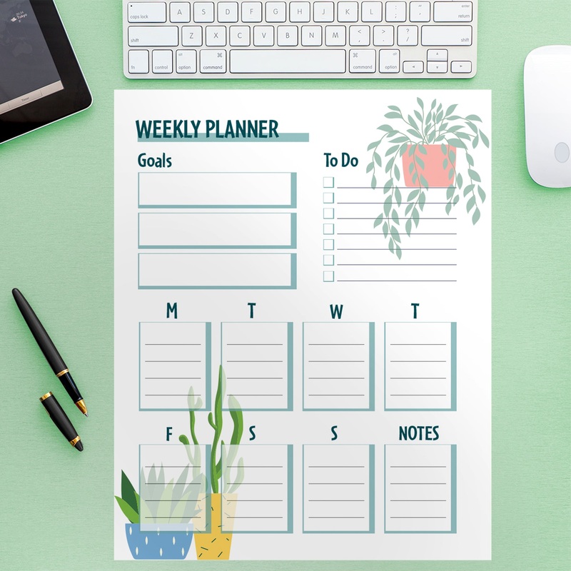 Dry Erase Checklist Plants 9  – Removable Wall Decal