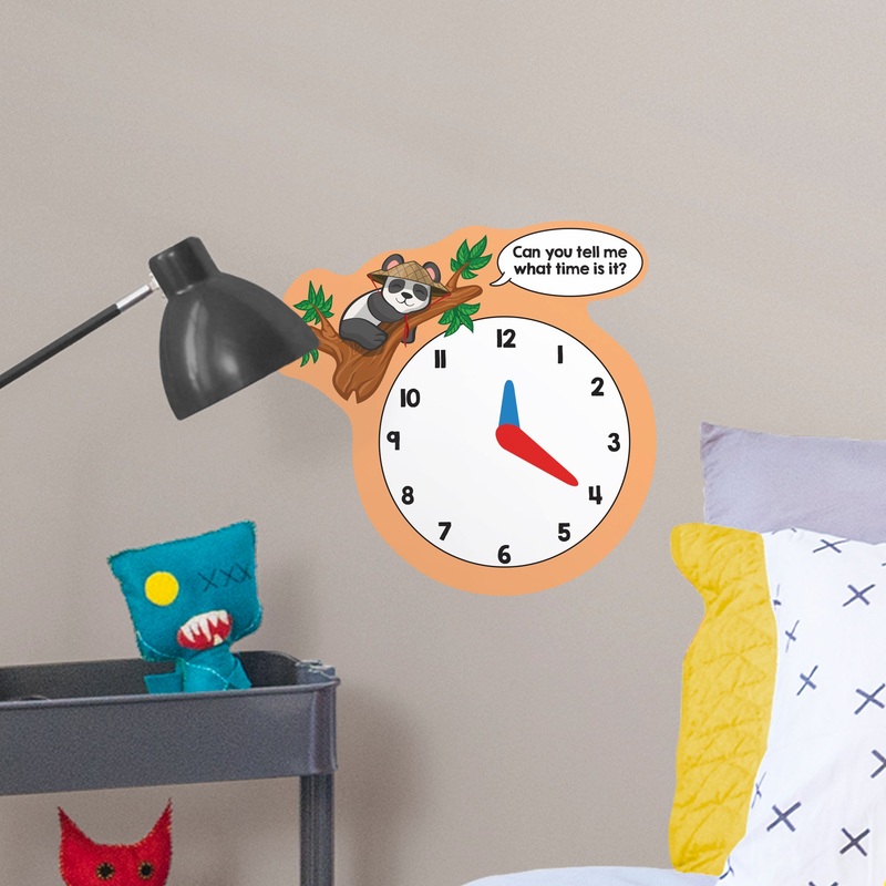 Dry Erase Educational Clock – Removable Wall Decal