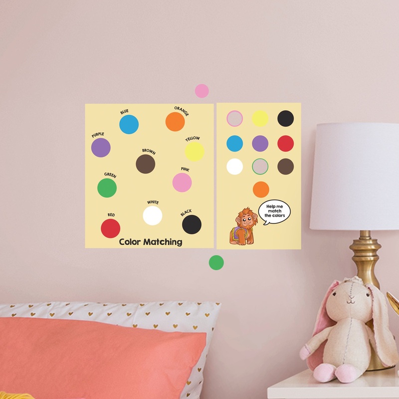 Dry Erase Educational Color Matching – Removable Wall Decal