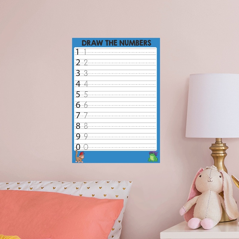 Dry Erase Educational Draw the numbers – Removable Wall Decal