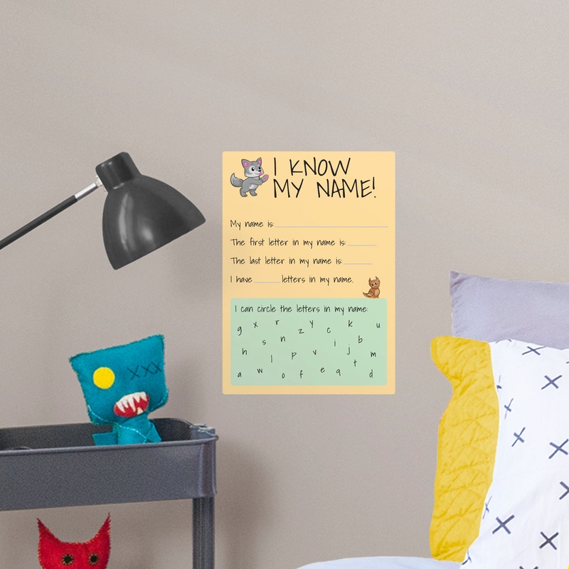 Dry Erase Educational I know my Name – Removable Wall Decal