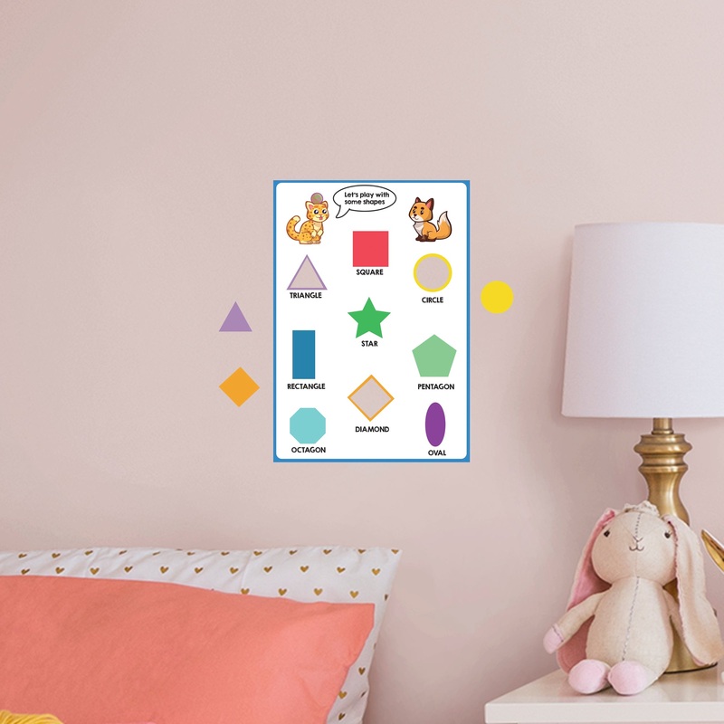 Dry Erase Educational Shapes – Removable Wall Decal