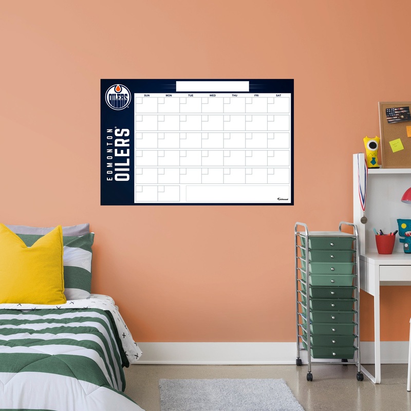 Edmonton Oilers – Dry Erase Calendar – Official NHL – Reusable Vinyl Wall Decal