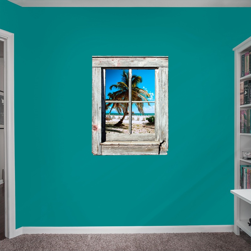 Instant Window Tropical View  – Removable Wall Decal