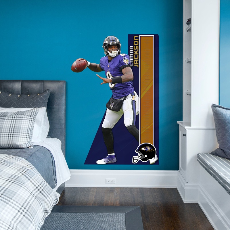 Lamar Jackson – Growth Chart – Official NFL – Baltimore Ravens – Reusable Vinyl Wall Decal