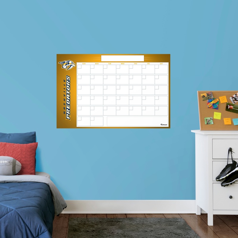 Nashville Predators – Dry Erase Calendar – Official NHL – Reusable Vinyl Wall Decal