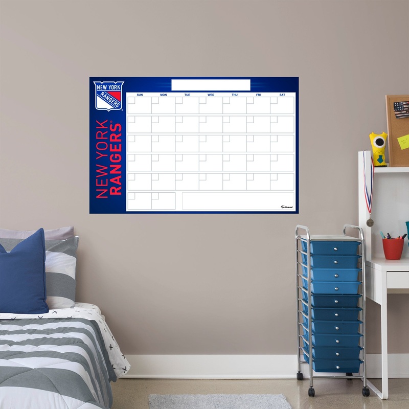New York Rangers – Dry Erase Calendar – Official NHL – Reusable Vinyl Wall Decal