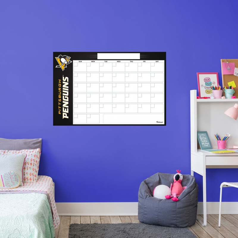 Pittsburgh Penguins – Dry Erase Calendar – Official NHL – Reusable Vinyl Wall Decal